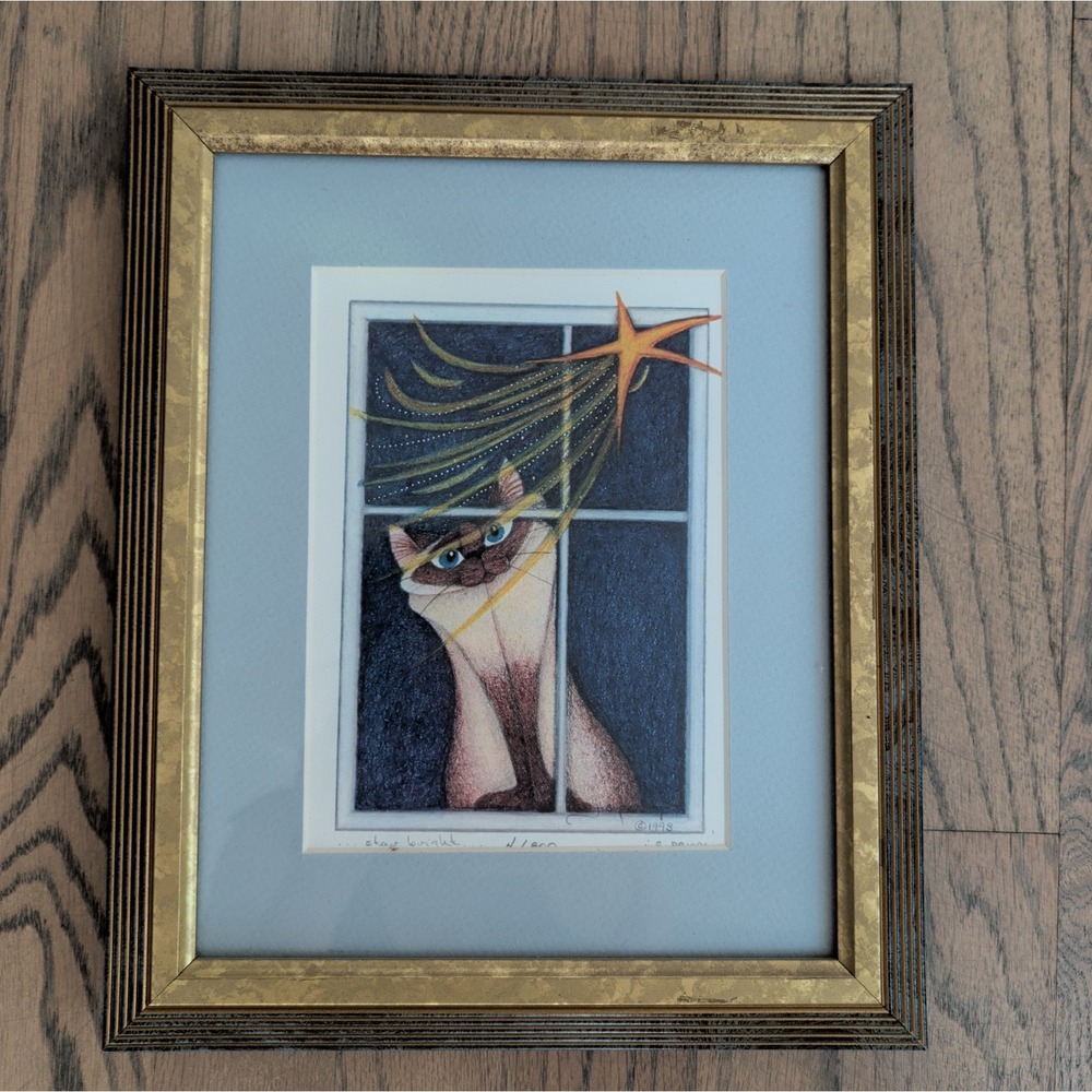 Cat Art J.S. Perry Signed Print #4/800 "Stay Bright" Jamie S. Perry